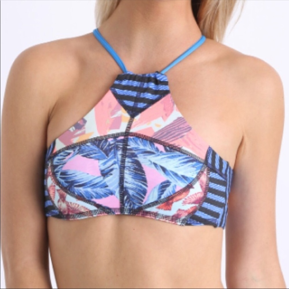 Maaji Van Gough Mornings Hi Neck Halter Bikini Top